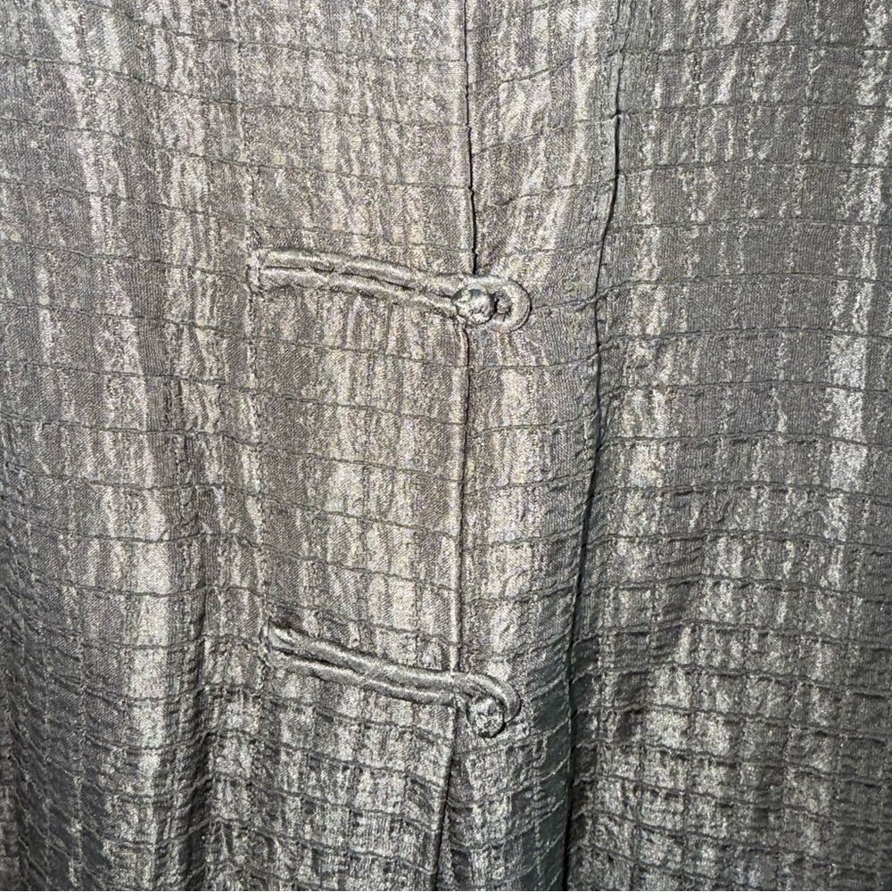 Eileen Fisher - women’s Silk Linen Jacket mandarin neck Button closure Blouse M - Picture 3 of 7